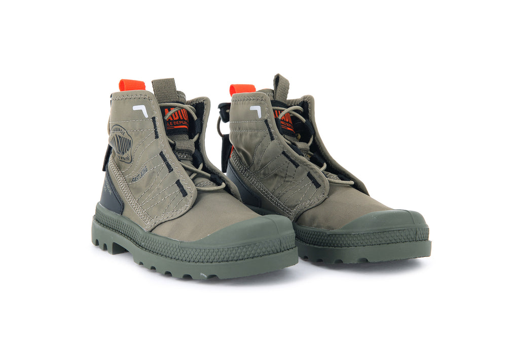 Botas Palladium PAMPA TRAVEL Niños Verde | Costa Rica-72605